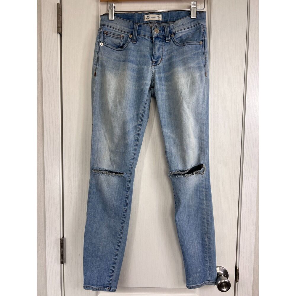 Madewell Women's Skinny Skinny Light Wash Distressed Jeans Size 25
